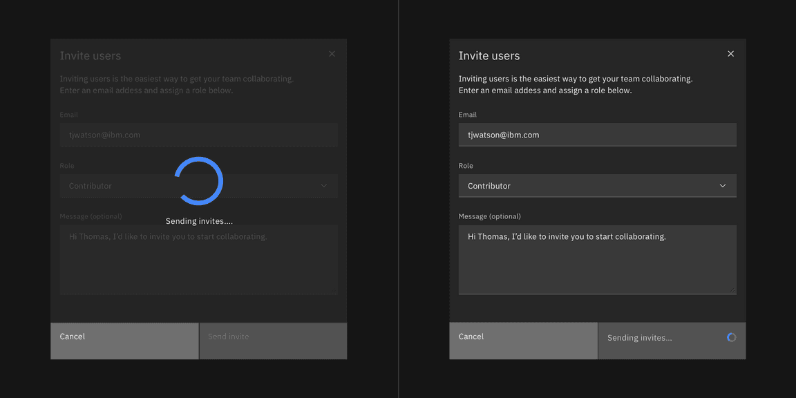 Modal loading options